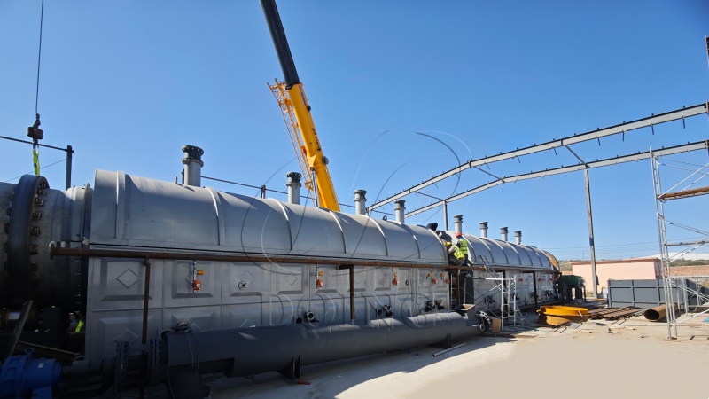 DOING Fully-Automatic 50 TPD Oil Sludge Pyrolysis Project Successfully Commissioned in China DOING automatic oil sludge pyrolysis machine installed in China