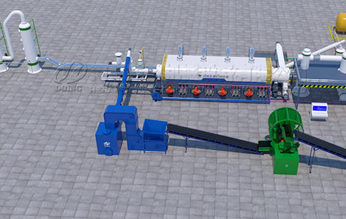 Continuous waste tyre pyrolysis plant