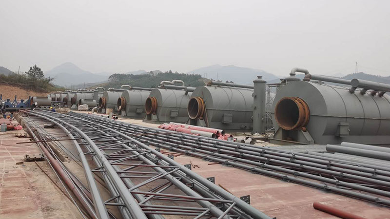 Good News! 6 sets of 12T waste tyre to fuel plant have completed installation in Guangxi, China