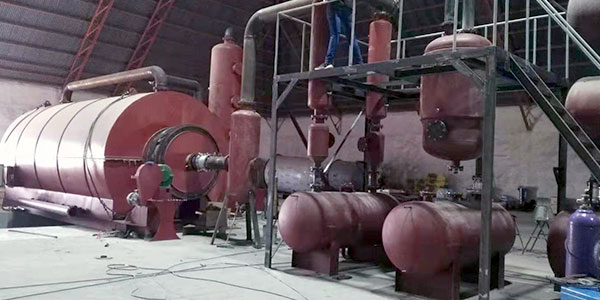 Waste tire pyrolysis plant running video in Mexico