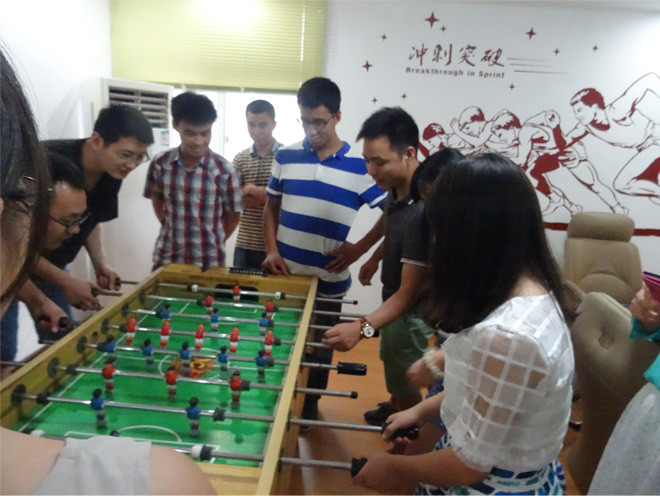 we held foosball match