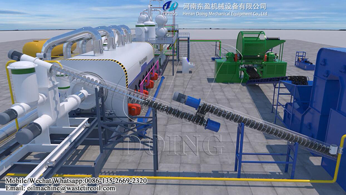 continuous waste tyre pyrolysis plant