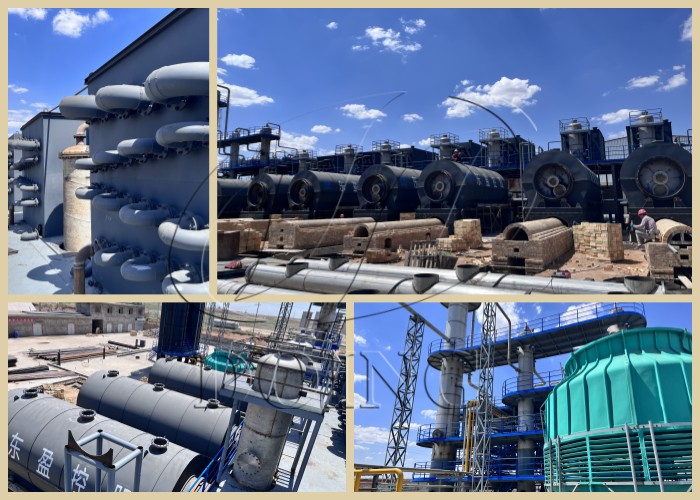 Installation pictures of oil sludge pyrolysis machine