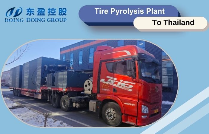 Delivery picture of tire to oil pyrolysis recycling plant to Thailand