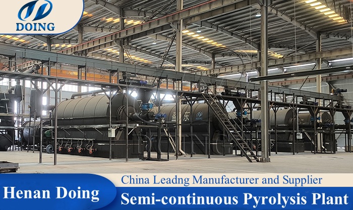 semi-continuous plastic pyrolysis plant