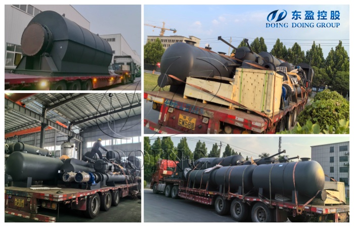 Shipping pictures of tyre to fuel oil pyrolysis machine to Ukraine Shipping pictures of tyre to fuel oil pyrolysis machine to Ukraine