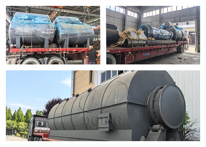 Shipment of DY-15 plastic pyrolysis equipment to India Shipment of DY-15 plastic pyrolysis equipment to India